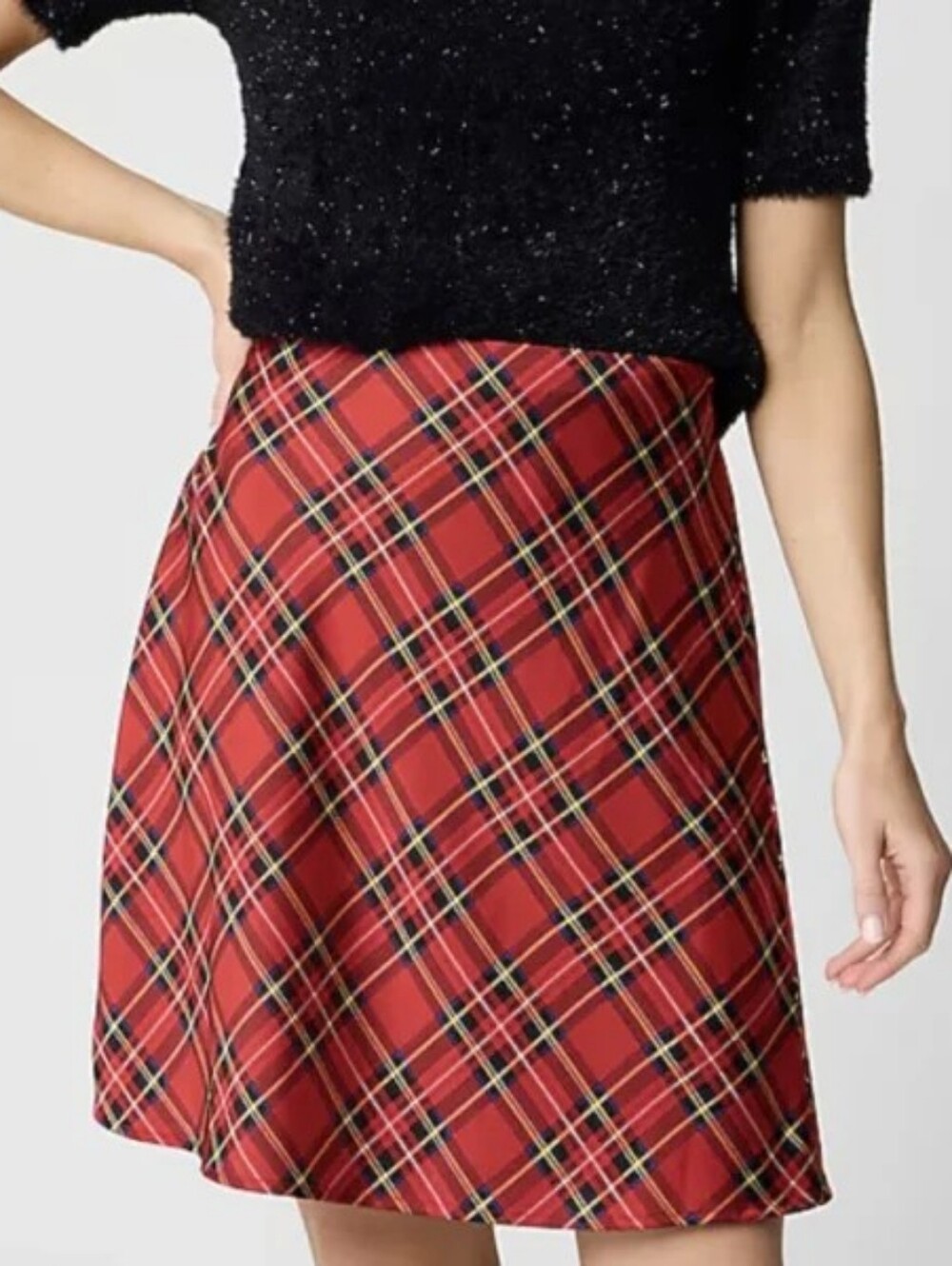 J. Crew Red Tartan Plaid A-Line Slip Skirt Sz Small New $80 WS26